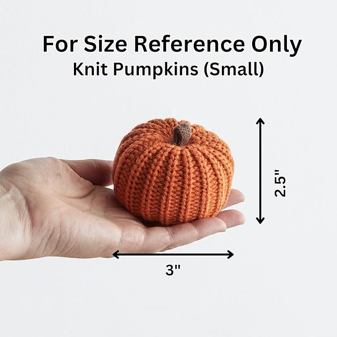 Your Heart's Content Set of 12 Small 3 inch Knit Pumpkins, Fall Home Decor, Bowl Fillers, Shelf Sitter Accents, Wedding Centerpiece, Cozy Home, Garland or Ornaments (Small Knit Assorted 12)