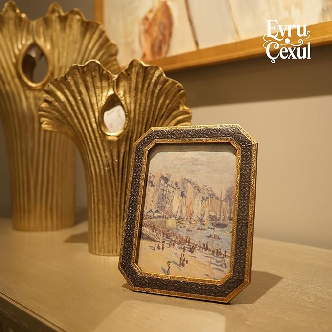 5x7 Vintage Picture Frames - 5 x 7 Picture Frame Antique, Ornate Antique Bronze Gold Frames 5 x 7, Small 5x7 Picture Frame Wall Hanging For Home Decor