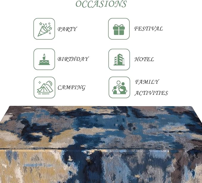 70x120 Inch Abstract Art Rectangular Tablecloth Ombre Grunge Camouflage Table Cloth Waterproof Durable Table Cover for Kitchen Home Picnic Interior Decor