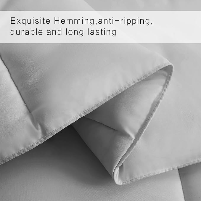 COHOME Quilted California King Size Comforter - All-Season Down Alternative Duvet Insert - Luxury Hotel Soft Breathable Light Grey Comforter with Anti-Clump Tech & 8 Tabs -Reversible (96"x104")