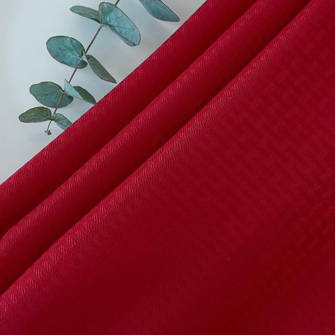 maxmill Weaved Texture Tablecloth Water Resistance Antiwrinkle Spillproof Soft Washable Christmas Table Cloth for Dining Room, Banquet Parties Holiday Dinner, Rectangle 70 x 108 Inch, Red