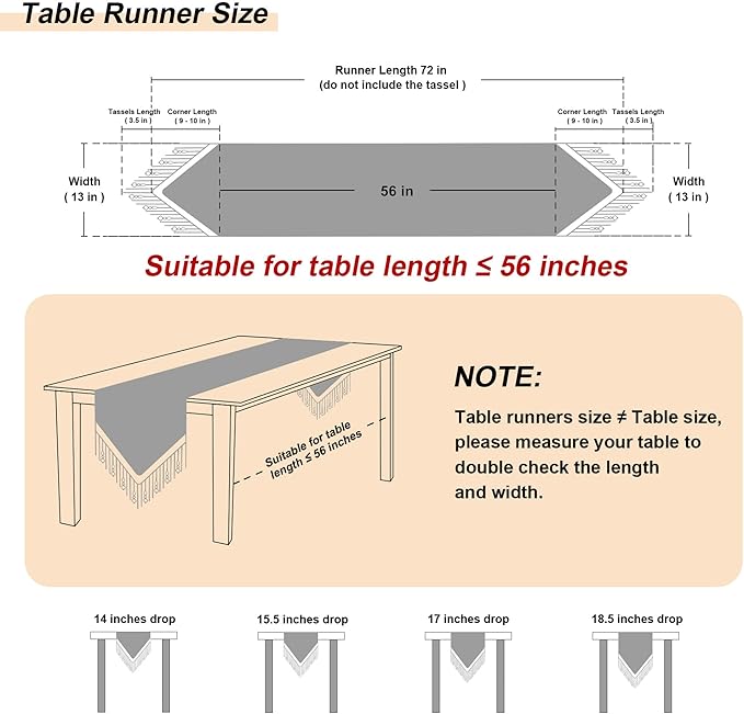 Loom and Mill Luxury Chenille Table Runner 72 Inches Long, Black Damask Jacquard Table Runners with Multi-Tassels for Halloween Dining Room Dresser Party Holiday Banquet Decorations(Black,13*72 inch)