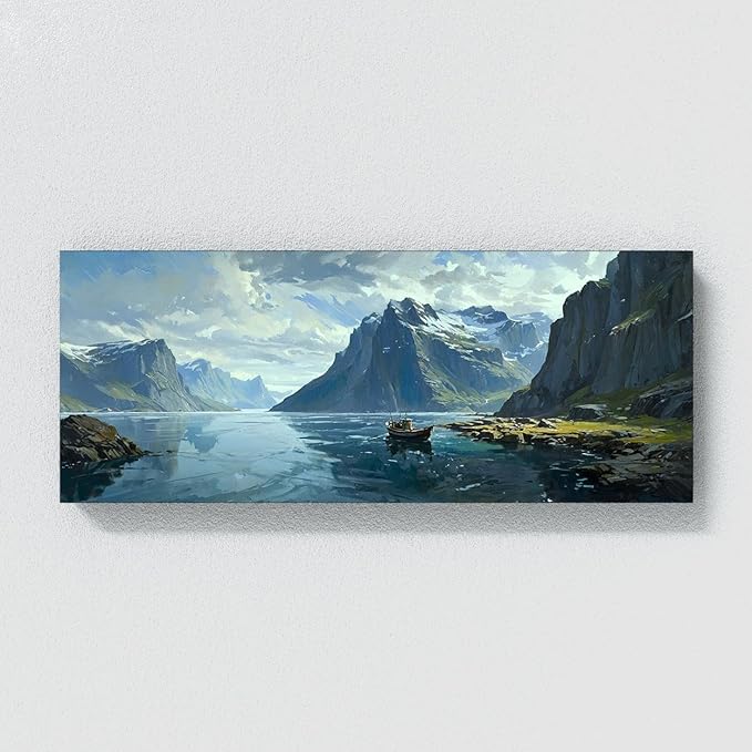 Sense Canvas Scandinavian Norwegian Serenity 4 Canvas Art - Home Decor Wall Art Print Poster Painting Large 40x16 / 1.5"