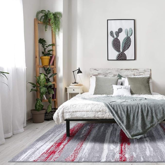 LUXE WEAVERS Modern Abstract Red 9x12 Area Rug