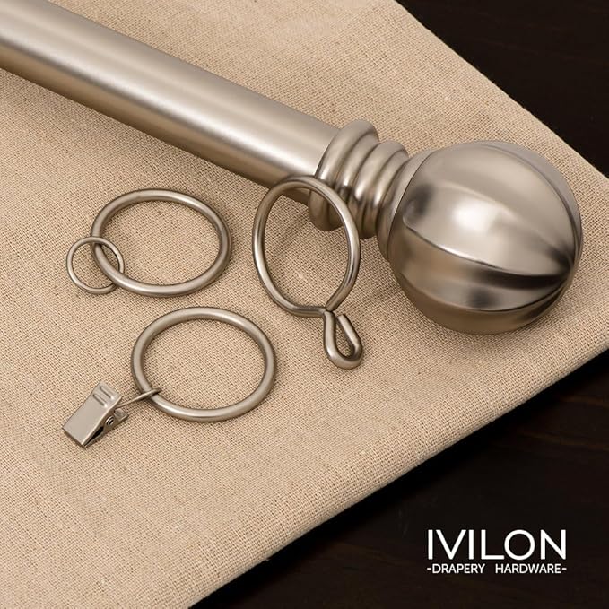 Ivilon Drapery Curtain Clip Rings - Clips Ring for Curtain Panels 1.7", Set of 14 - Black
