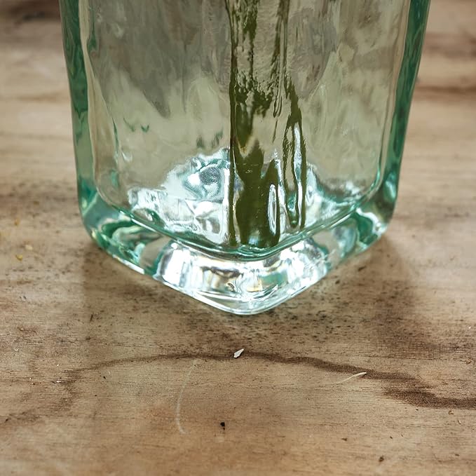 Crystal Clear Glass Flower Vase for Home Wedding Moden Centerpieces Decorative (Green)