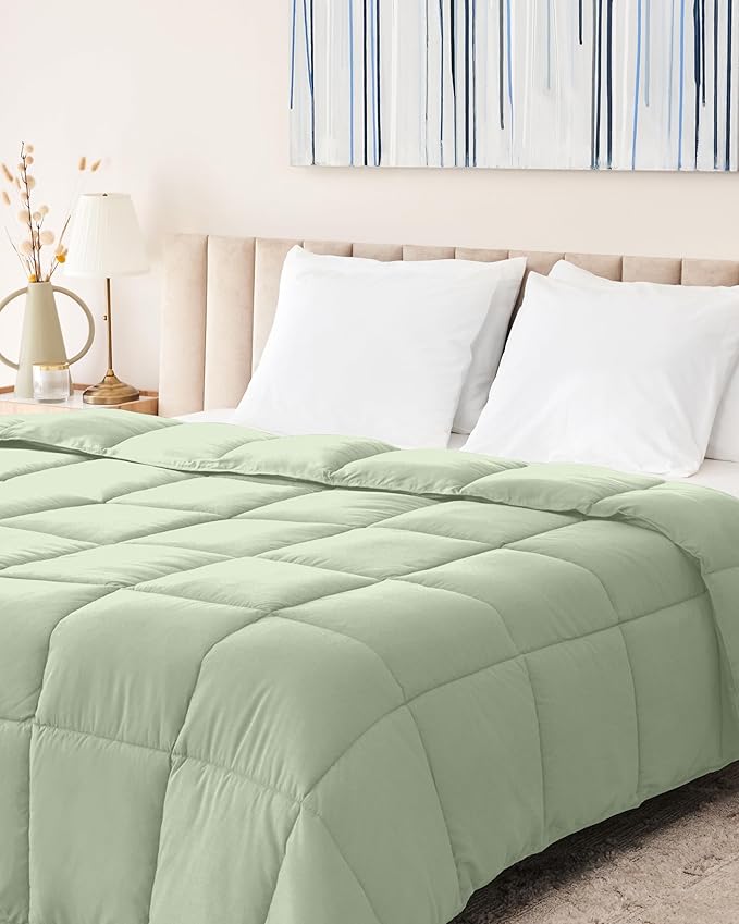 King Down Alternative Comforter Luxury Fluffy Plush Premium Duvet Insert Thick Comforter All Season Breathable Hotel Comforter Oversized Queen/King 104 x 86 - Sage Green