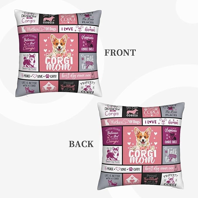 Christmas Corgi Gifts for Corgis Lovers, Funny Corgi Gifts for Women, Best Corgis Themed Gift for Christmas, Xmas, Birthday, Dog Mom Gift for Dog Lovers Throw Pillow Cover 18x18 Inches