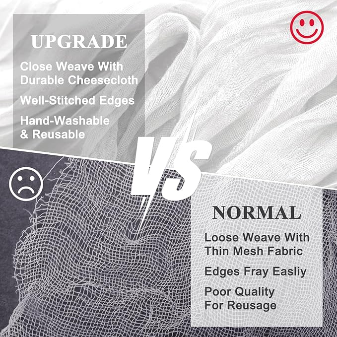 Wokceer Cheesecloth Table Runner White Christmas 3Pack 10FT Ivory Boho Gauze Fall Cheese Cloth Table Runner for Party Rustic Sheer Table Runners for Baby Bridal Shower Wedding Easter Table Decor