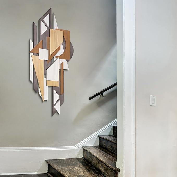 Empire Art Direct "Moonlit Mist I Handmade Dimensional Solid Paulownia Wood Abstracts Wall Art, Ready to Hang, Living Room, Bedroom & Office, 48" x 24"x 1.42"
