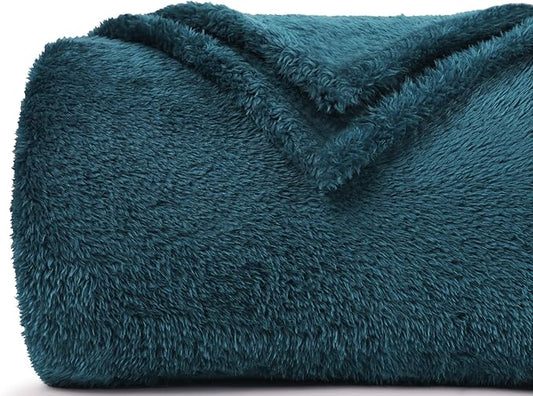 Plush Fleece Throw Blanket for Couch and Bed, Fluffy Fuzzy Cozy Soft Blankets All Season Use (50x60 Inches,Teal)