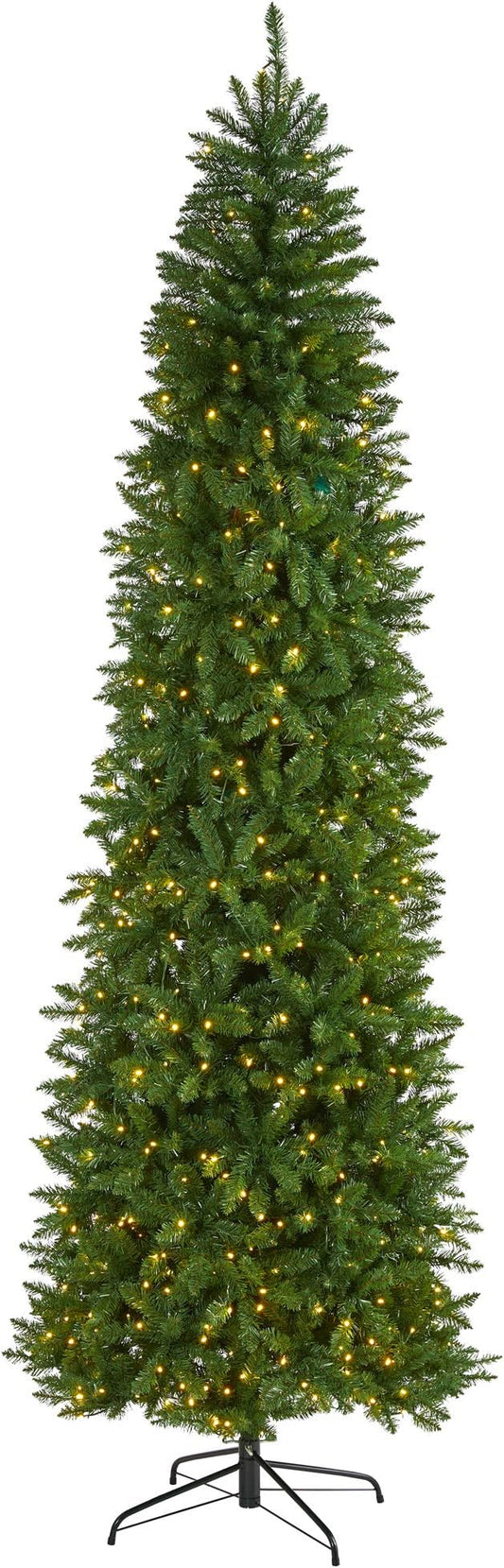 Nearly Natural 9ft. Slim Green Mountain Pine Artificial Christmas Tree with 600 Clear LED Lights