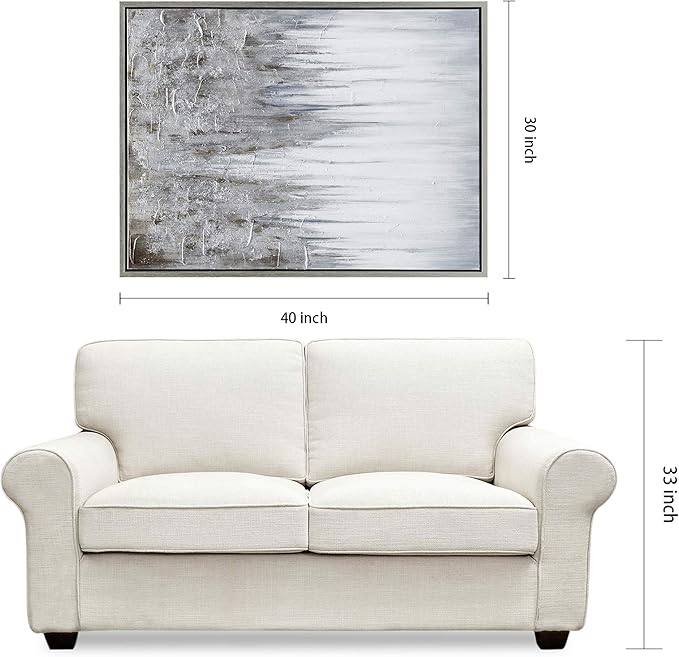 Empire Art Direct Abstract Wall Art Textured Hand Painted Canvas by Martin Edwards, Champagne Frame, 40" x 30", Iceberg