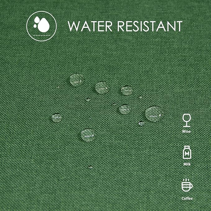 BALCONY & FALCON Table Cloth for 6ft Rectangle Tables – Waterproof Wrinkle-Free Farmhouse Tablecloth for Dining, Kitchen, Baby Shower, Christmas Holiday Gatherings (Hunter Green, 57" x 118")