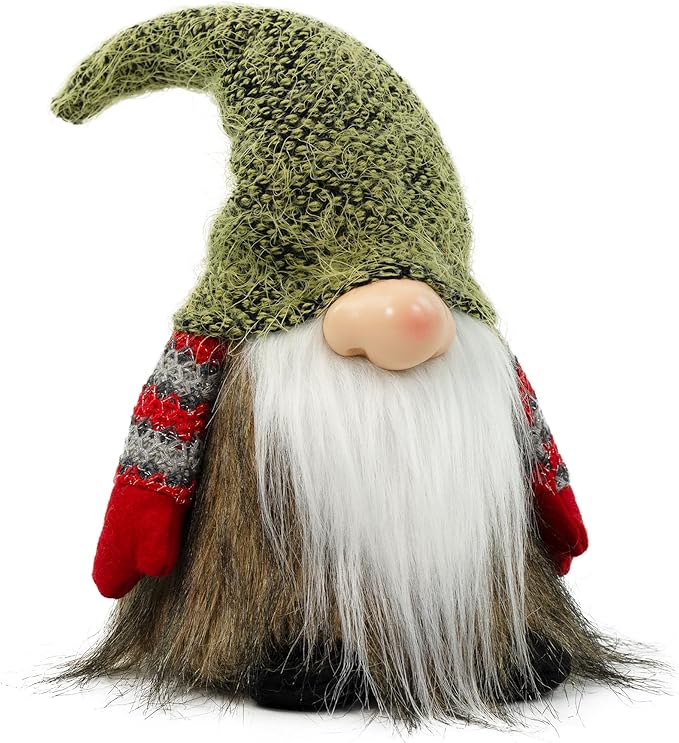 Gnome Christmas Decorations, Gnome Ornaments Swedish Tomte Elf Stuffed Dwarf, Indoor Holiday Plush Decor for Home Mantel Shelf Table Window Apartment Kitchen Party Gifts