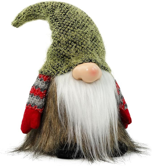 Gnome Christmas Decorations, Gnome Ornaments Swedish Tomte Elf Stuffed Dwarf, Indoor Holiday Plush Decor for Home Mantel Shelf Table Window Apartment Kitchen Party Gifts