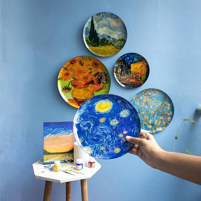 RITUALISTIC Van Gogh Wall Plates- Set of 5 |Home Decor | Painting | Divine | Intricate Designs |Christmas gifts