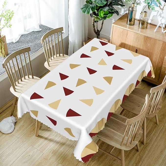 70x120inches Mid Century Tablecloth Modern Abstract Geometric Pattern Rectangle Table Cloth Waterproof Polyester Fabric Durable Table Cover for Dining Room Kitchen Picnic Party Home Decor