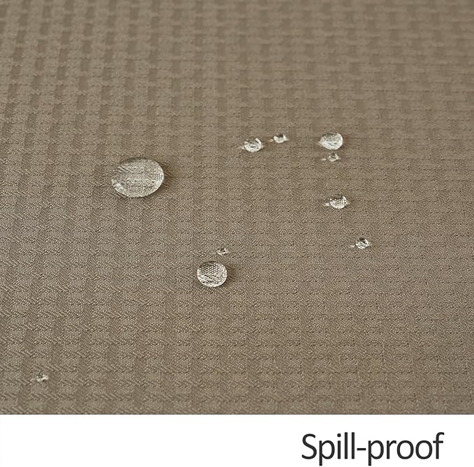 maxmill Square Jacquard Tablecloth Waterproof Spillproof Wrinkle Resistant Soft Weaved Design Table Cloth for Dinner and Party Washable Fabric Cover, Indoor and Outdoor Use, 60 x 60 Inch, Brown