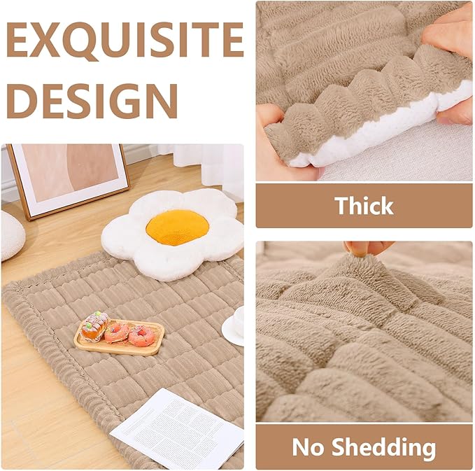 Smiry Couch Cover for Dogs Washable, Non Slip Fuzzy Pet Couch Covers for 3 Cushion Sofa Pet Friendly, Thick Soft Sofa Slipcovers Cushion Protector (Khaki, 27.6" x 70.9")