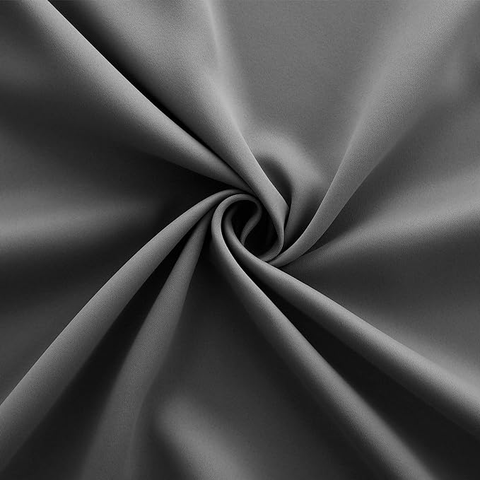 KOUFALL 72x90 Inches Long Dark Gray Blackout Curtains for Bedroom