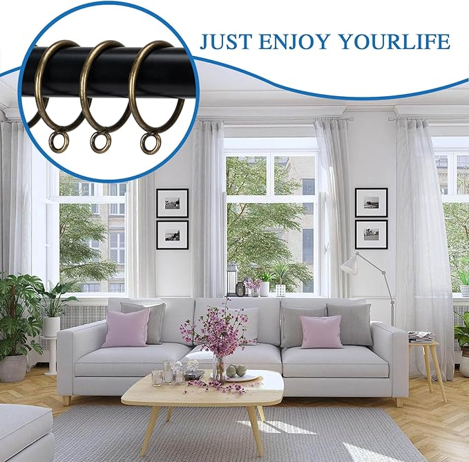Curtain Rings with Eyelets Metal Eyelet Drapery Rings Inner Diameter 2Inch Curtain Rings for Hanging Pinch Pleat Curtain Pin Drape Hooks Bronze Zocang