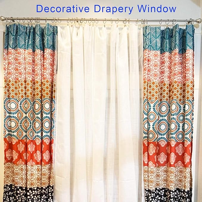 40 Pack Curtain Rings with Clips, Curtain Clip Rings Hooks, Bow Hanger Clips for Hanging Drapery Drapes Bows, Ring 1.26 inch Interior Diameter, Fits up to 1" Rod, Matte Silver