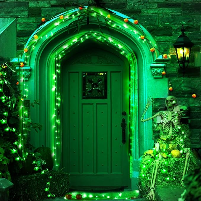 Kwaiffeo Green Fairy Lights, 100FT 300LED Green String Lights Outdoor Indoor, 8 Modes Connectable Light for Christmas Halloween Yard Tree Decor
