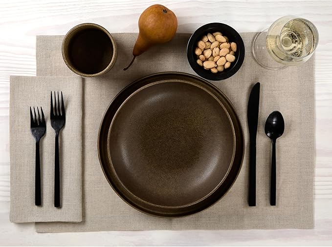 Solino Home Natural Linen Napkins Set of 6-100% Pure Linen Cloth Washable Dinner Napkins 20 x 20 Inch for Christmas, Holiday, New Year - Fete
