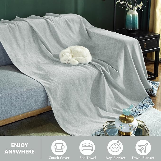 DREAMINGO Couch Protector Light Grey Sofa Covers for Dogs Solid Color Modern 3 Cushion Couch Covers for Sofa Pet Friendly Chenille Slipcovers for Sectional Washable, XX-Large 71"x150"