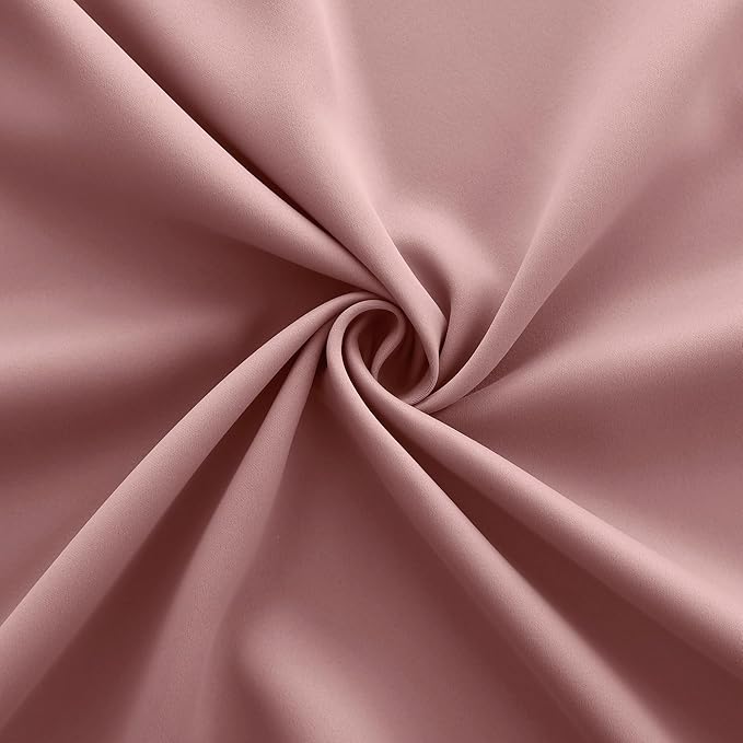 KOUFALL Boho Curtains 2 Panels,Blackout Dusty Rose Mauve Window Treatments Privacy Curtain for Bedroom