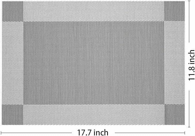 AHHFSMEI Placemats for Dining Table Set of 8 Woven Vinyl Plastic Place Mats Non-Slip Heat Insulation Stain Resistant Table Mats Washable Easy Clean Placemats (Silver Corner 8)