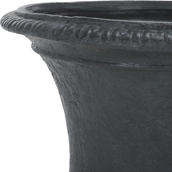 SAFAVIEH Outdoor Collection Paven Black Resin Traditional Antique Style Urn Planter Pot