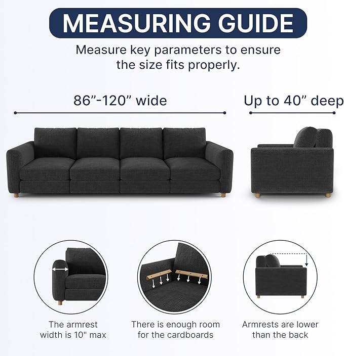 PAULATO BY GA.I.CO. Sofa Slipcover - Stretch Couch Cover - Stylish Cushion Sofa Cover - 1-Piece Form Fit Washable Protector for Pet - Mille Righe Collection - Platinum