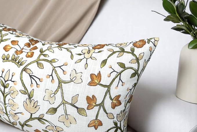 Zea Garden Printed Decorative Lumbar Accent Throw Pillow Cover - Decor for Living Room, Sofa, Chair, Patio, Car, Balcony, Bench, Porch, Nursery, Office, Bedroom - 14x24 Inches