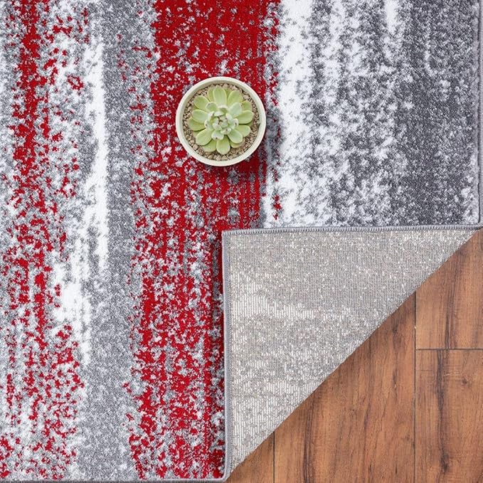 LUXE WEAVERS Modern Abstract Red 9x12 Area Rug