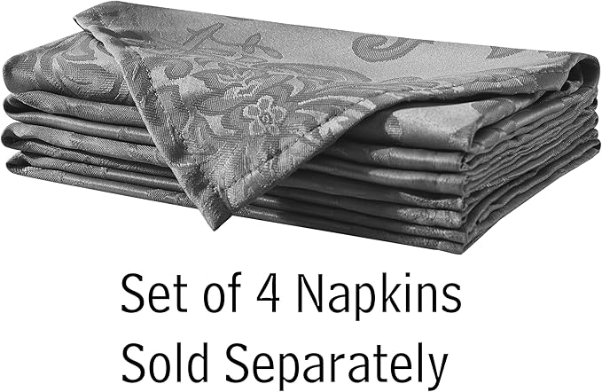 Newbridge Barcelona Damask Fabric Tablecloth, 60 x 144 Inch Rectangle, Grey – No Iron, Soil Resistant Table Cover for Dining, Parties and Holidays