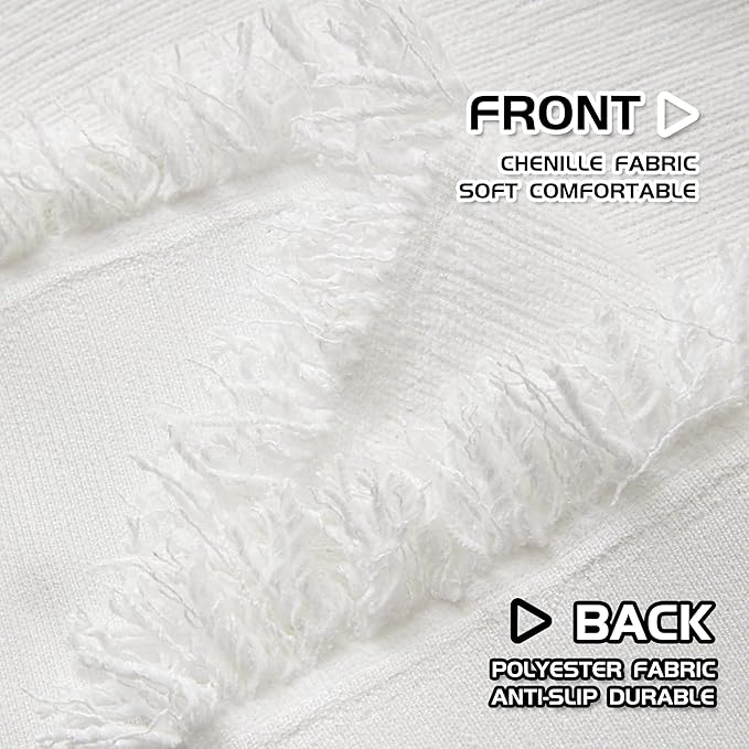 MEETSKY White Couch Cover Chenille Sofa Slipcover for Sectional Sofa Covers Washable, Use Thick Soft Fabric Couch Cover for Dogs, Multi-Use Couch Protector for Living Room, 71" x 118"