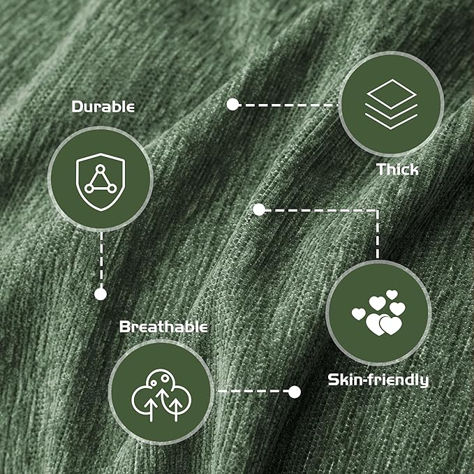 MEETSKY Oversized Sectional Couch Cover, Sofa Cover for 3 Cushion Washable Sofa Covers for Living Room Couch Slipcovers for Dogs Couch Protector, 91" x 150", Moss Green