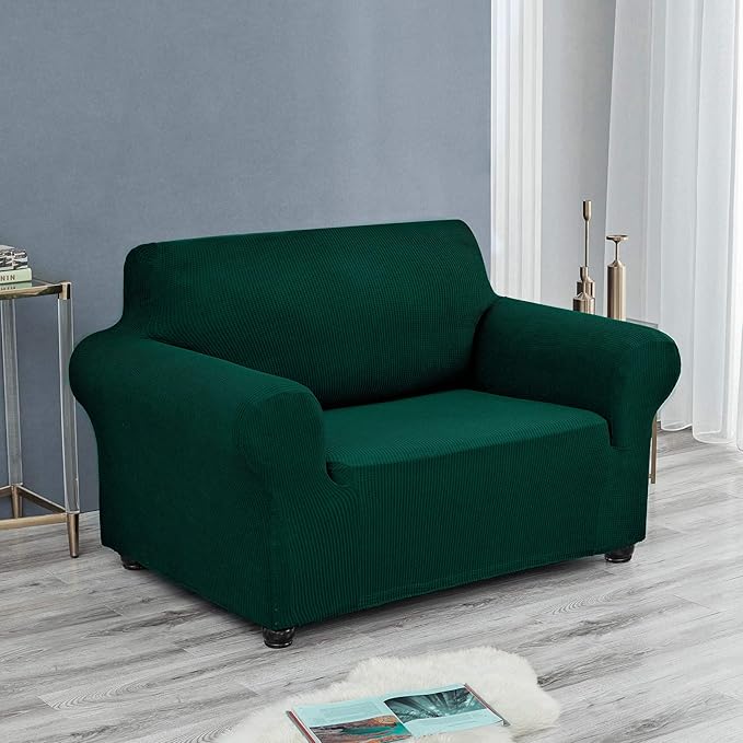 Joccun Stretch Chair Couch Cover,1-Piece Sofa Slipcover Spandex Jacquard Fabric Sofa Covers with Elastic Bottom,Washable Furniture Protector for Dogs,Cats,Kids(Armchair,Hunter)