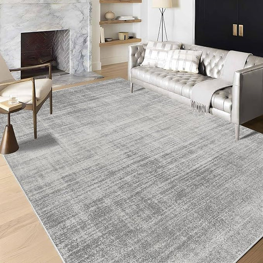 Enkor Area Rugs 6x9 Washable Non Slip Abstract Soft Rugs for Living Room Bedroom, Modern Mat for Kitchen Entryway Light Grey