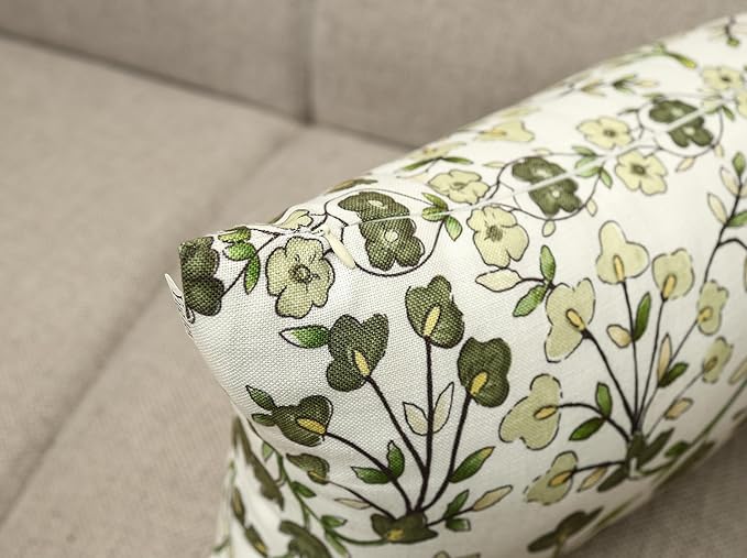 Zea Garden Printed Decorative Lumbar Accent Throw Pillow Cover - Decor for Living Room, Sofa, Chair, Patio, Car, Balcony, Bench, Porch, Nursery, Office, Bedroom - 14x24 Inches, Sage Green