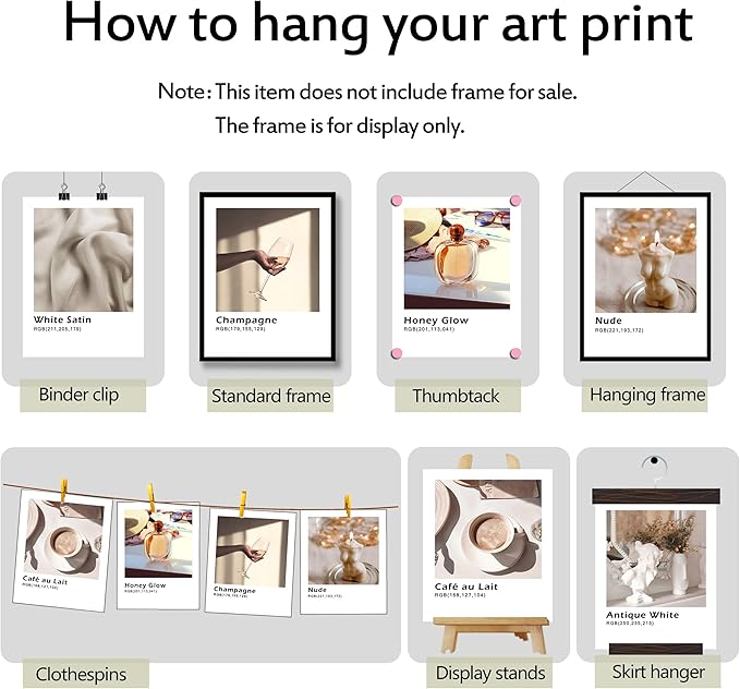 Luodroduo Fashion Wall Art Prints Set of 6 Modern Nordic Aesthetic Minimalist Wall Decor Comfortable Beige Canvas Poster for Corridor Living Room Bedroom Decoration (A, 8"x10" UNFRAMED)