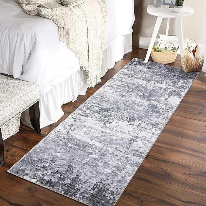 Modern Abstract 2x8 Runner Rug Washable Non Slip Stain Resistant Rug for Hallway Kitchen Bedroom Non Shedding Low Pile Indoor Floor Cover