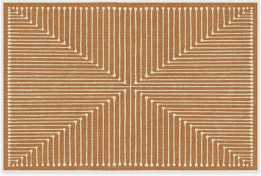 RUGGABLE x Jonathan Adler Machine Washable Modern Area Rug – Inkdrop Copper 2x3, Stain-Resistant, Non-Slip – Small Rugs for Living Room, Bedroom, Hallway, Entryway & Bathroom–with Cushioned Pad