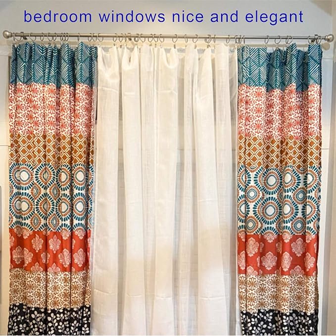 20 Pack Metal Curtain Rings with Clips, Curtain Clip Rings Hooks for Hanging Drapery Drapes Bows, Curtain Rod Rings 1.5 inch Interior Diameter, Matte Silver