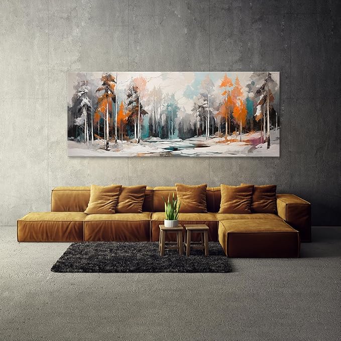 Sense Canvas Scandinavian Frost 100 Canvas Art - Home Decor Wall Art Print Poster Painting Small 20x8 / 1.5"