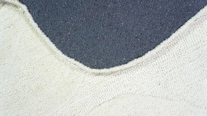 Natural Weave Irregular Shape Hand-Tufted Wool Area Rug – 100% Wool Carpet for Bedroom, Living Room & Home Décor – Modern Artistic Floor Rug(Cream White, 6' x 9')