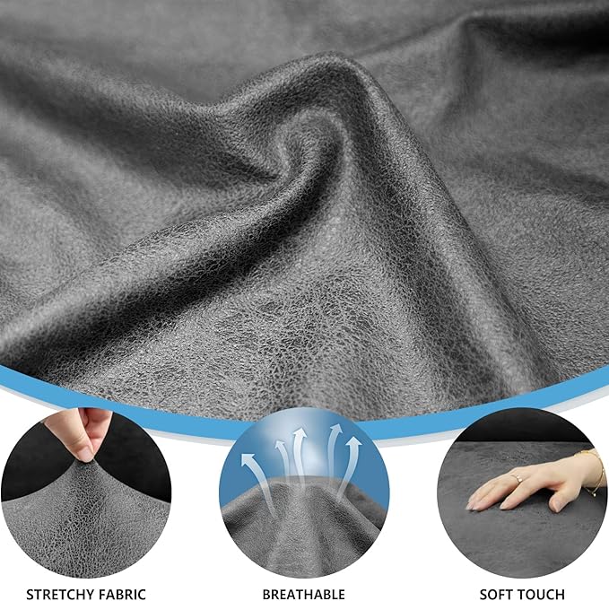 Chair Covers 4-Pieces Recliner Chair Covers 1 Seater Cover for Recliner Chair Leather Look Recliner Slipcovers with Pockets Spandex Fabric Furniture Covers(Recliner, Grey)