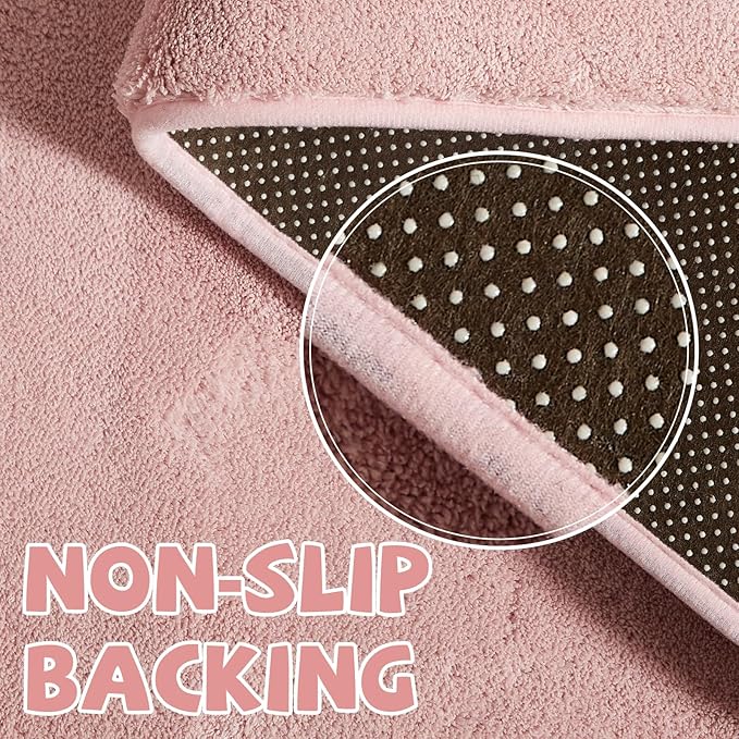 jinchan Solid Plush Area Rug 5x7 Performance Shaggy Washable Rug Indoor Soft Modern Faux Wool Cozy Non Slip Carpet for Living Room Kids Room Bedroom Dining Room Nursery Pink